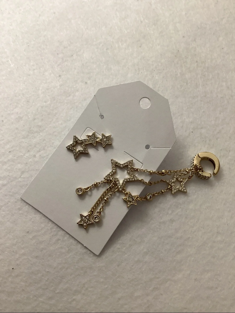 Emily in Paris Gold-Tone 2-Pc. Set Pavé Star Stud Single Earring & Ear Climber
